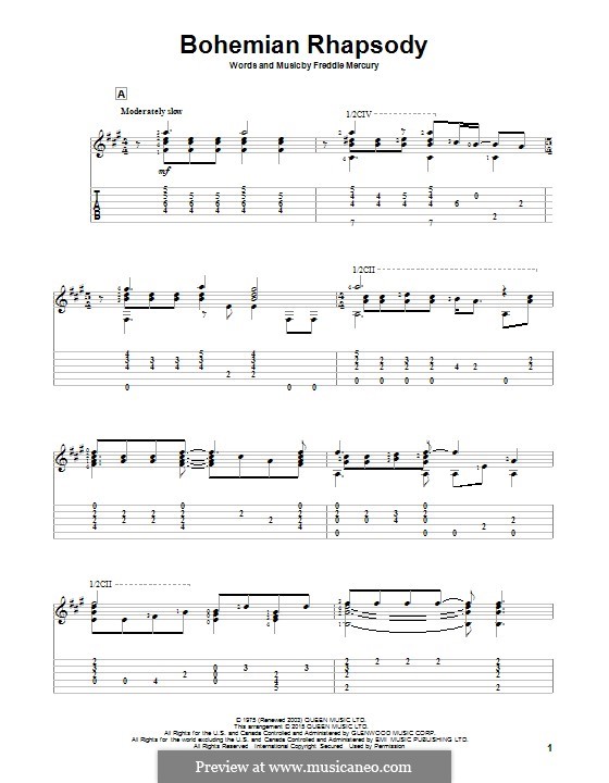 Instrumental version: Для гитары с табулатурой by Freddie Mercury