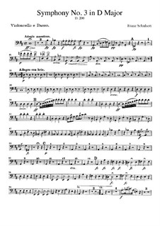 Симфония No.3 ре мажор, D.200: Партия виолончели и контрабаса by Франц Шуберт