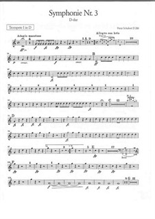 Симфония No.3 ре мажор, D.200: Партия I трубы by Франц Шуберт