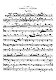 Симфония No.3 ре мажор, D.200: Партии фаготов by Франц Шуберт