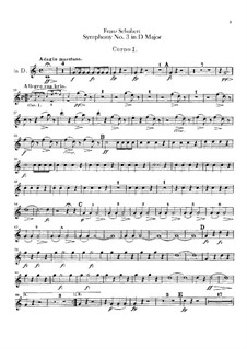 Симфония No.3 ре мажор, D.200: Партии валторн by Франц Шуберт
