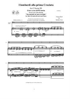 Ломбардцы в первом крестовом походе: Ma quando un suon terribile, for bass voice and piano, CSGV14 by Джузеппе Верди