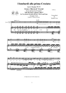 Ломбардцы в первом крестовом походе: Ma chi viene a questa volta?, for two basses and piano, CSGV15 by Джузеппе Верди