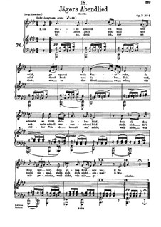 Вечерняя песня охотника, D.368 Op.3 No.4: Для низкого голоса и фортепиано by Франц Шуберт