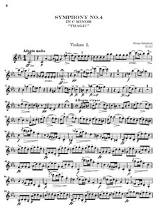 Симфония No.4 до минор 'Трагическая', D.417: Скрипка I by Франц Шуберт