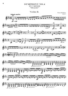 Симфония No.4 до минор 'Трагическая', D.417: Скрипка II by Франц Шуберт
