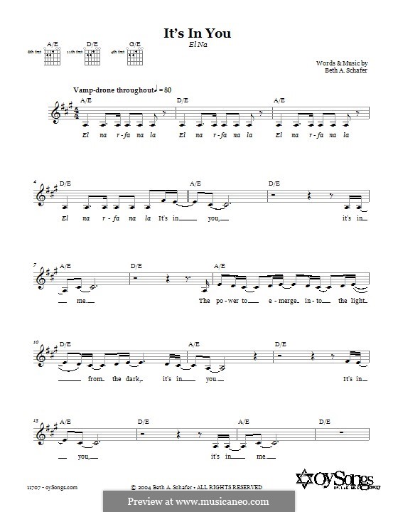 It's in You (El Na): Текст, аккорды by Beth Schafer