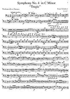 Симфония No.4 до минор 'Трагическая', D.417: Партия виолончели и контрабаса by Франц Шуберт