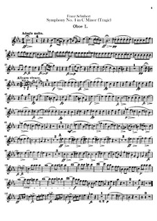 Симфония No.4 до минор 'Трагическая', D.417: Партии гобоев by Франц Шуберт