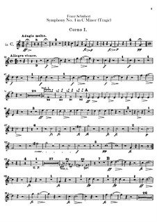 Симфония No.4 до минор 'Трагическая', D.417: Партии валторн by Франц Шуберт