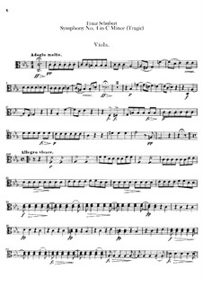 Симфония No.4 до минор 'Трагическая', D.417: Партия альтов by Франц Шуберт