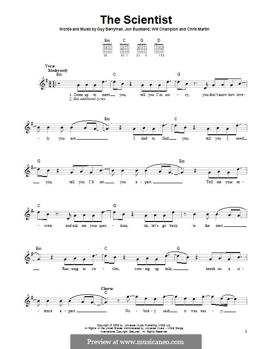 The Scientist (Coldplay): Для гитары с табулатурой by Chris Martin, Guy Berryman, Jonny Buckland, Will Champion