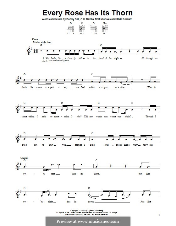Every Rose Has Its Thorn (Poison): Для гитары с табулатурой by Bobby Dall, Bret Michaels, C.C. DeVille, Rikki Rockett
