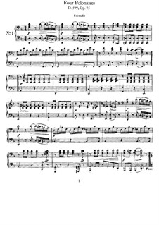Четыре полонеза для фортепиано в четыре руки, D.599 Op.75: Первая и вторая партии by Франц Шуберт
