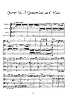 Струнный квартет No.12 до минор, D.703: Партитура by Франц Шуберт