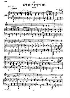 Sei mir gegrüsst (I Greet You), D.741 Op.20 No.1: Для низкого голоса и фортепиано by Франц Шуберт