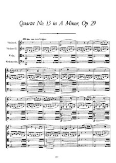 Струнный квартет No.13 ля минор 'Розамунда', D.804 Op.29: Партитура by Франц Шуберт