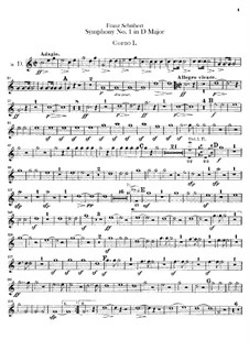 Симфония No.1 ре мажор, D.82: Партии валторн by Франц Шуберт