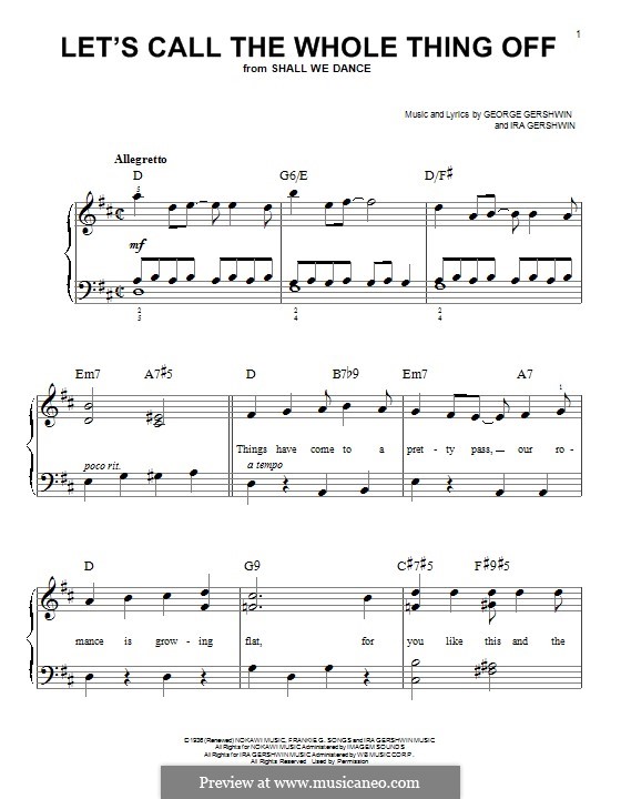 Let's Call the Whole Thing Off: Для фортепиано by Джордж Гершвин