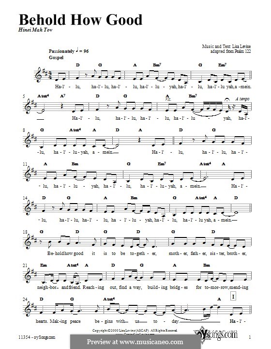 Behold How Good: Текст, аккорды by Lisa Levine