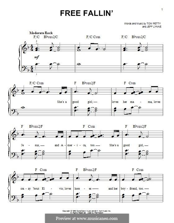 Free Fallin': Для фортепиано by Jeff Lynne