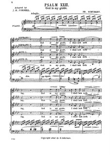 Псалом No.23 для хора и фортепиано 'Господь пастырь мой', D.706 Op.132: Клавир с вокальной партией by Франц Шуберт