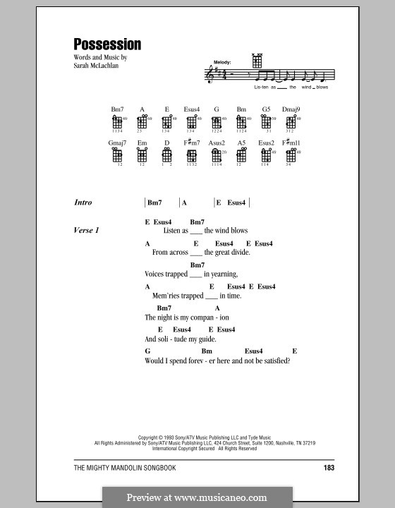 Possession: For mandolin by Sarah McLachlan