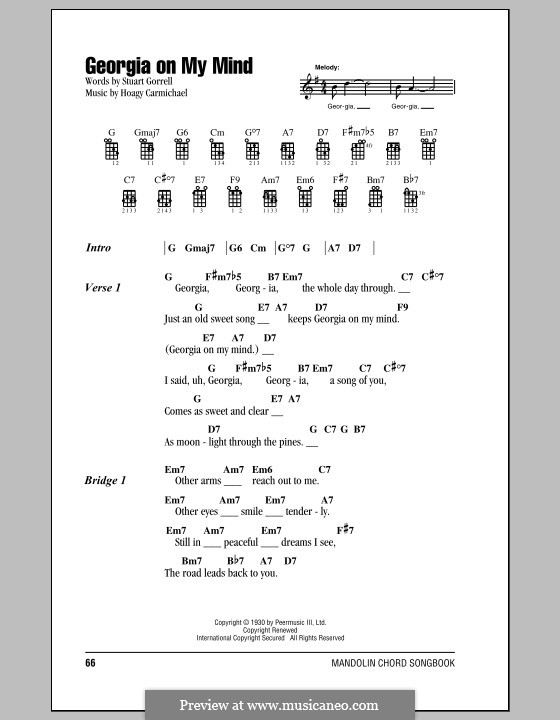 Georgia on My Mind: For mandolin by Hoagy Carmichael