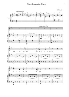 Non ti Scordar di me (Remember Me): For voice and piano by Винченцо Робауди