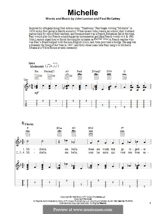 Michelle (The Beatles), for One Instrument: Для укулеле by John Lennon, Paul McCartney