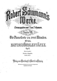 Танцы давидсбюндлеров, Op.6: Для фортепиано (Две редакции) by Роберт Шуман
