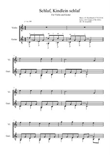 Schlaf, Kindlein schlaf: Für Violine und Gitarre by Иоганн Фридрих Рейхардт