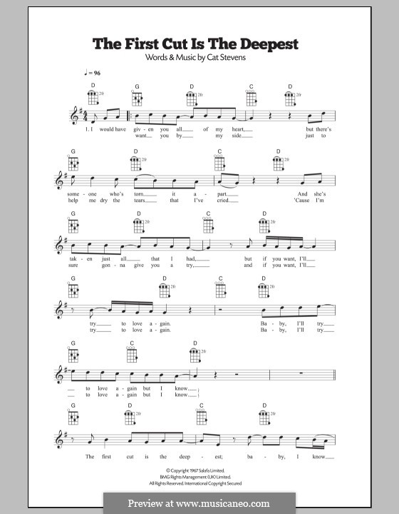 The First Cut Is the Deepest: Для укулеле by Cat Stevens