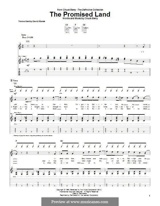 The Promised Land (Elvis Presley): Для гитары с табулатурой by Chuck Berry