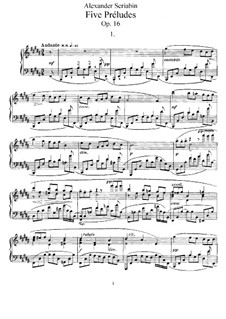 Пять прелюдий, Op.16: Весь сборник by Александр Скрябин
