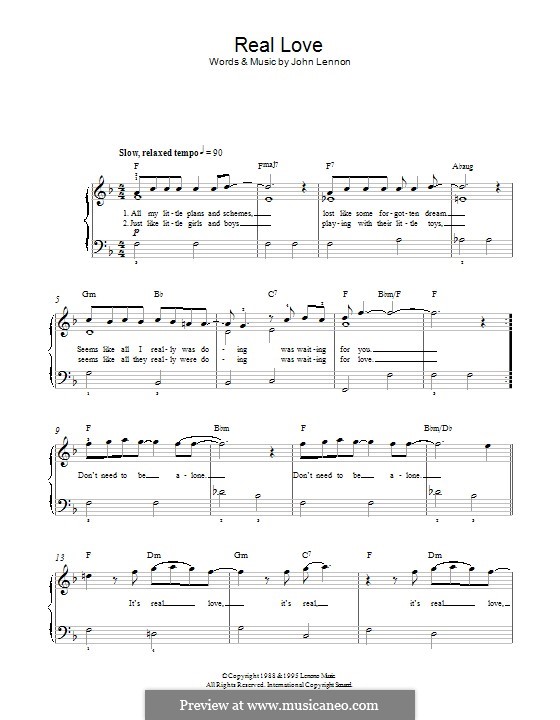 Real Love (The Beatles): Для фортепиано by John Lennon