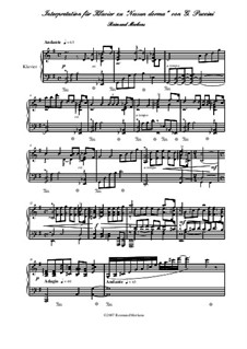 Turandot: Nessun dorma, piano transcription by Джакомо Пуччини