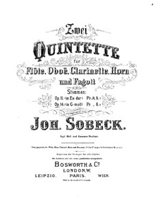 Квинтет для духовых инструментов соль минор, Op.14: Партия флейты by Иоганн Собек