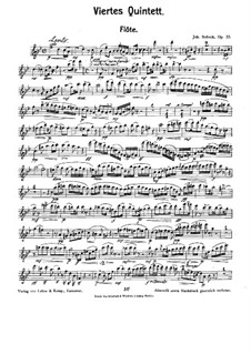 Квинтет для духовых инструментов си-бемоль мажор, Op.23 No.4: Партия флейты by Иоганн Собек
