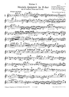 Струнный квинтет си-бемоль мажор, Op.12: Скрипка I by Вилибальд Зоммер