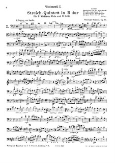 Струнный квинтет си-бемоль мажор, Op.12: Партия I виолончели by Вилибальд Зоммер