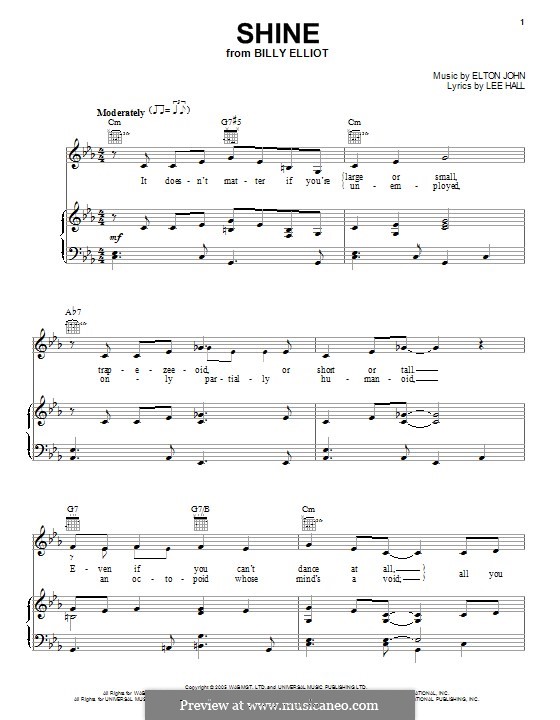 Shine: Для голоса и фортепиано (или гитары) by Elton John