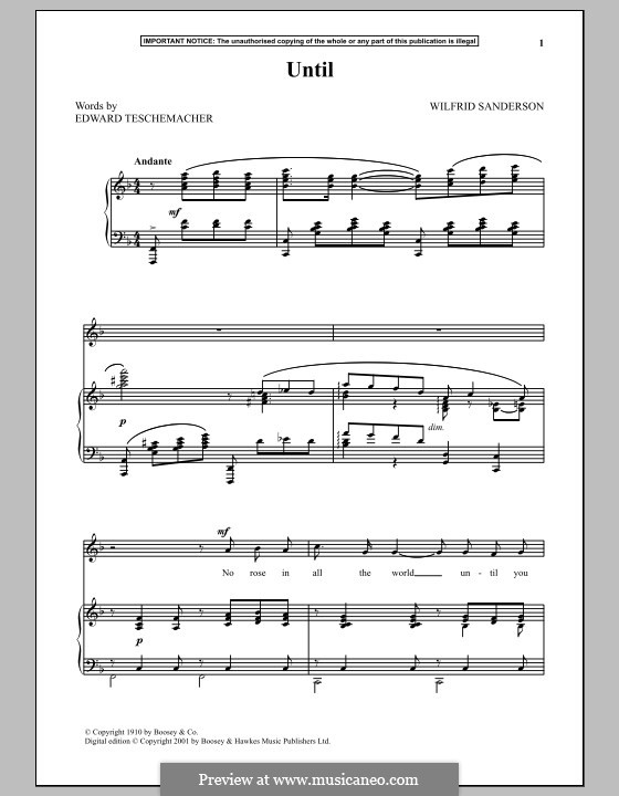Until: Для голоса и фортепиано by Wilfrid Sanderson