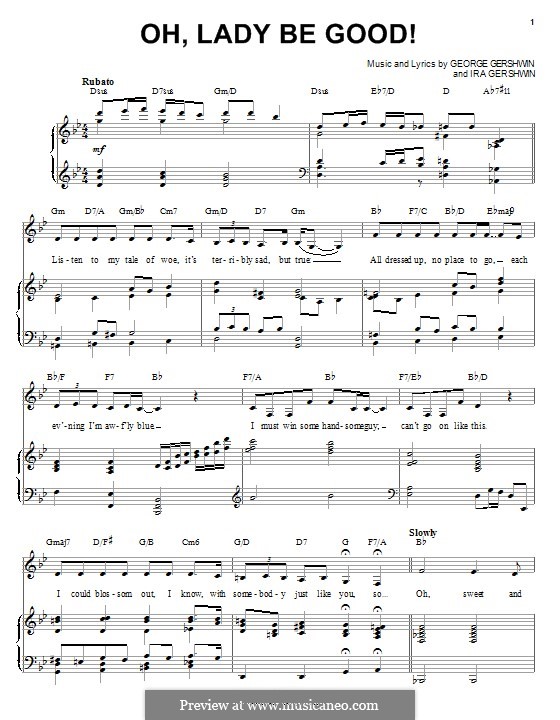 Oh, Lady, Be Good: Для голоса и фортепиано (Ella Fitzgerald) by Джордж Гершвин
