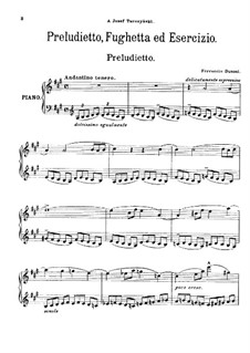 An die Jugend (To Youth), BV 254: Book I. Preludietto, Fughetta ed Esercizio by Ферруччо Бузони