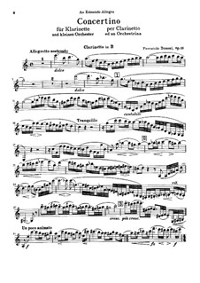 Концертино для кларнета и малого оркестра, BV 276 Op.48: Сольная партия by Ферруччо Бузони