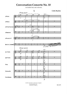 Conversation Concerto No.10 - for double bass and orchestra, B148: Score and parts by Colin Bayliss