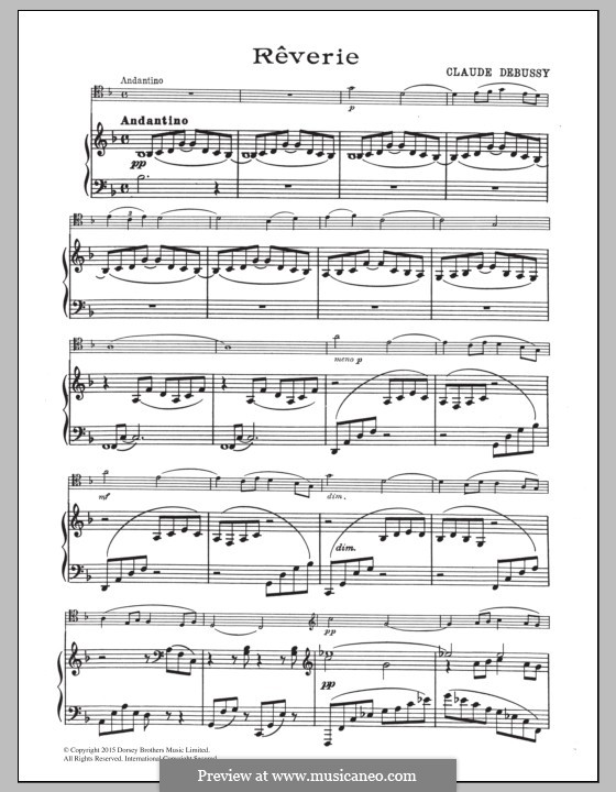 Rêverie, L.68: Для виолончели и фортепиано by Клод Дебюсси