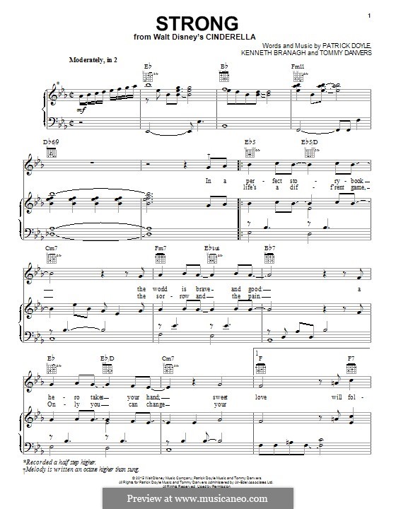 Strong (from Cinderella): Для голоса и фортепиано (или гитары) by Patrick Doyle, Thomas Danvers, Kenneth Branagh