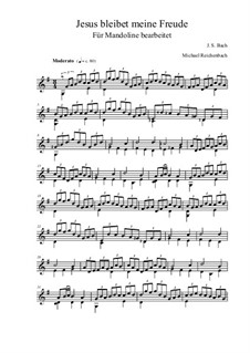 Jesus bleibet: For mandolin by Иоганн Себастьян Бах
